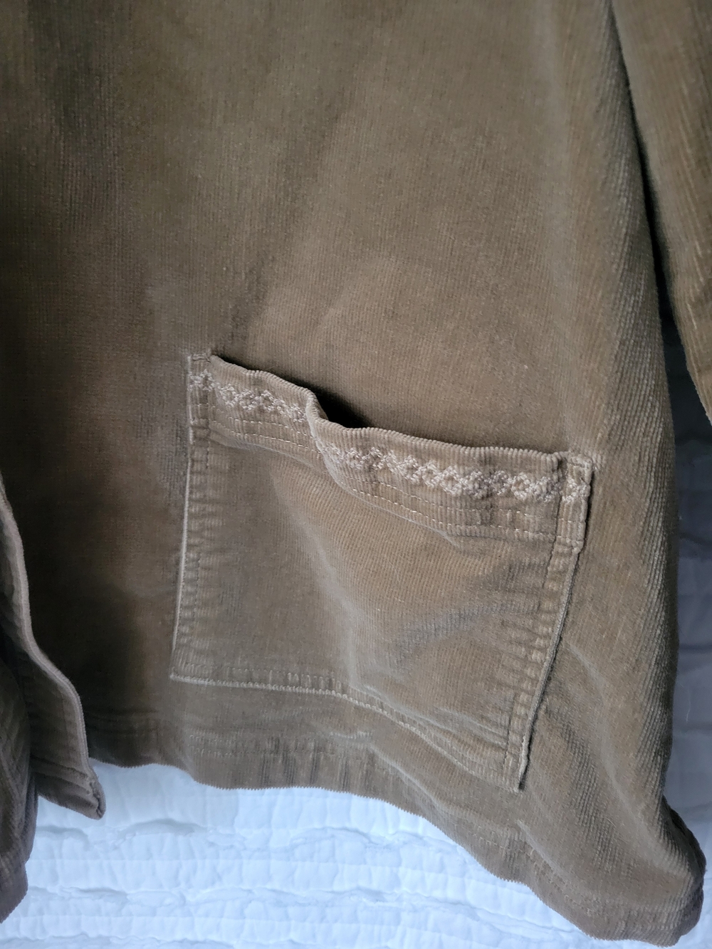 Vintage Denim&Co Tan Lightweight Collarless Shirt Jacket - Picture 10 of 12
